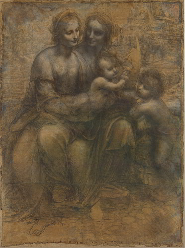 聖アンナと聖母子と幼児聖ヨハネ、141.5 x 104.6 cm