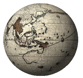 Gifアニメ 古い地図でできた回転する地球儀